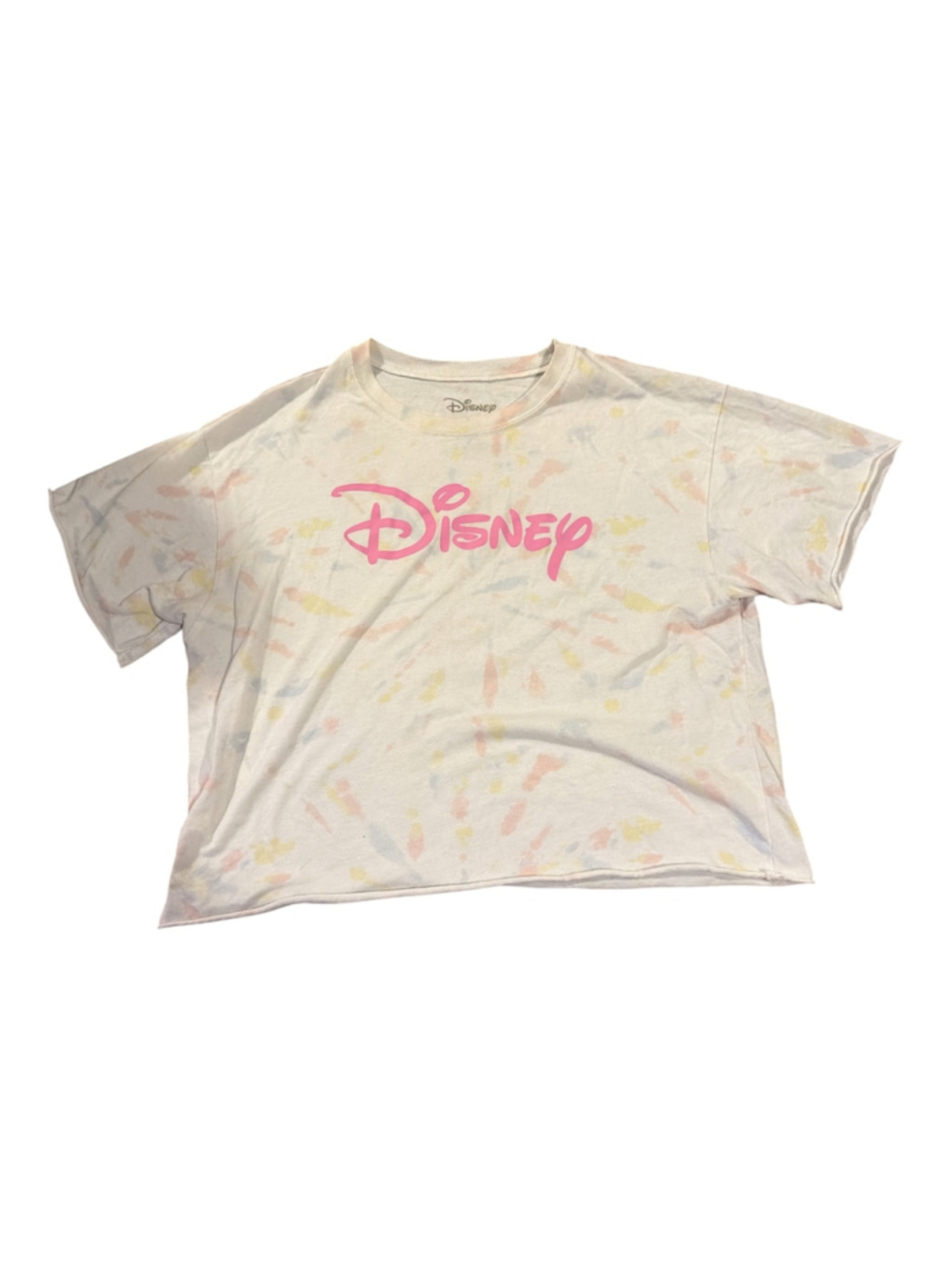 Disney Pastel Pastel Tie Dye Crop T-Shirt Large